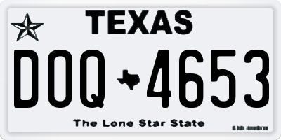 TX license plate DOQ4653