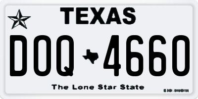 TX license plate DOQ4660