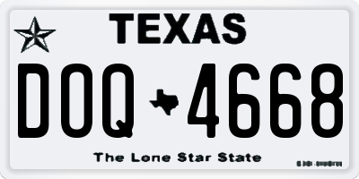 TX license plate DOQ4668