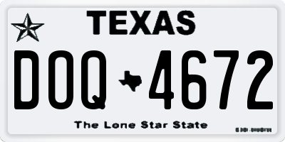 TX license plate DOQ4672
