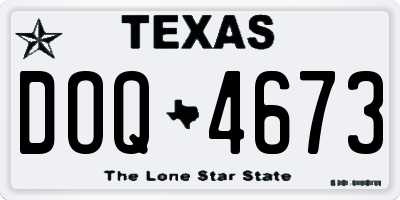 TX license plate DOQ4673
