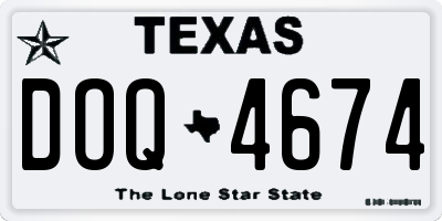 TX license plate DOQ4674