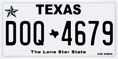 TX license plate DOQ4679