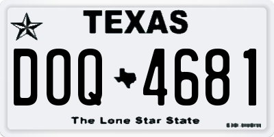 TX license plate DOQ4681