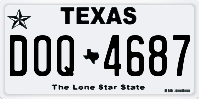TX license plate DOQ4687