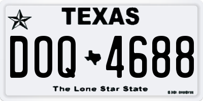 TX license plate DOQ4688