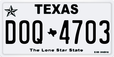 TX license plate DOQ4703