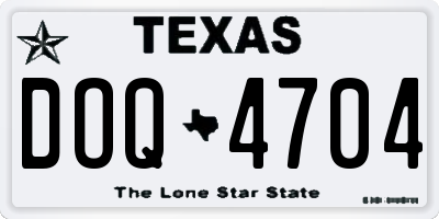 TX license plate DOQ4704