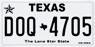 TX license plate DOQ4705