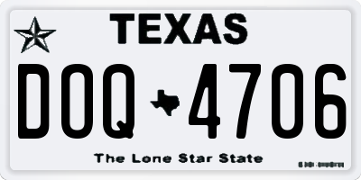 TX license plate DOQ4706