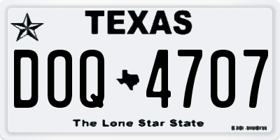 TX license plate DOQ4707
