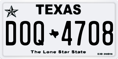 TX license plate DOQ4708