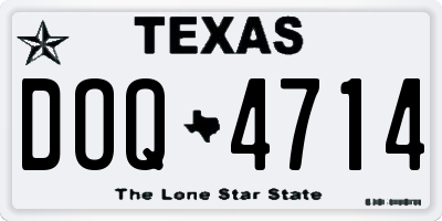 TX license plate DOQ4714