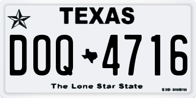 TX license plate DOQ4716