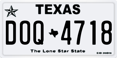 TX license plate DOQ4718