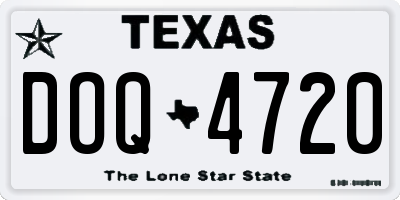 TX license plate DOQ4720