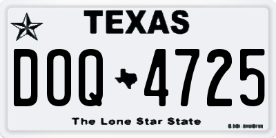 TX license plate DOQ4725