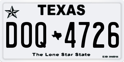 TX license plate DOQ4726