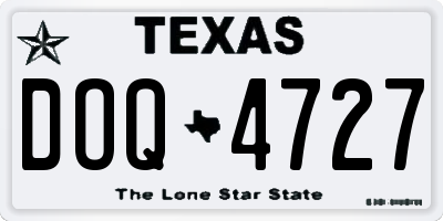 TX license plate DOQ4727