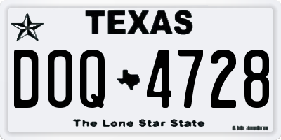 TX license plate DOQ4728
