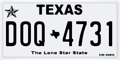 TX license plate DOQ4731