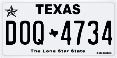 TX license plate DOQ4734