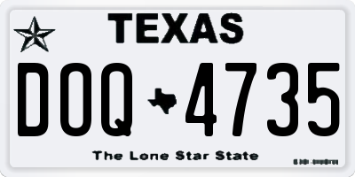 TX license plate DOQ4735