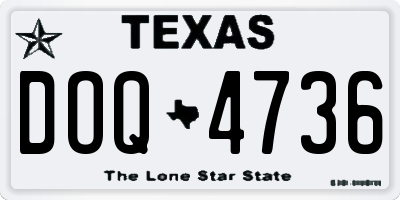 TX license plate DOQ4736