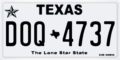 TX license plate DOQ4737