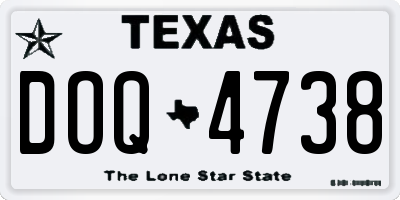 TX license plate DOQ4738