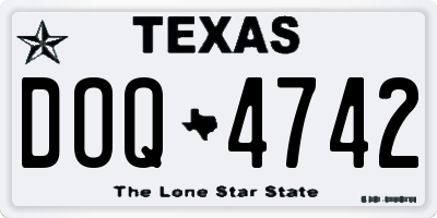 TX license plate DOQ4742