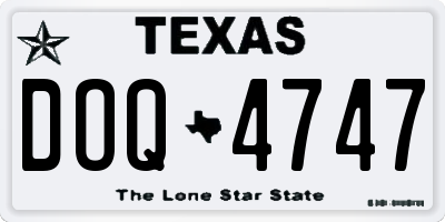 TX license plate DOQ4747