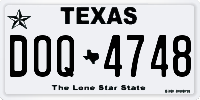 TX license plate DOQ4748