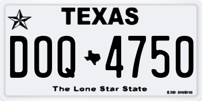 TX license plate DOQ4750