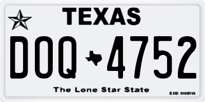 TX license plate DOQ4752