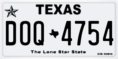 TX license plate DOQ4754