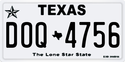 TX license plate DOQ4756