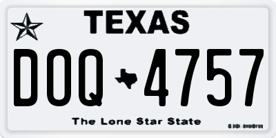 TX license plate DOQ4757