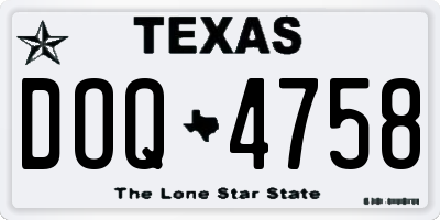 TX license plate DOQ4758