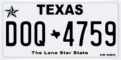 TX license plate DOQ4759