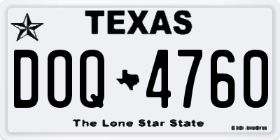 TX license plate DOQ4760