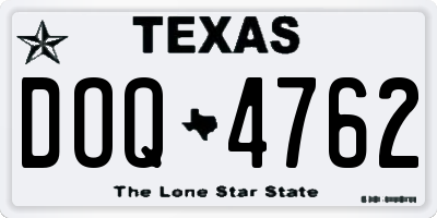 TX license plate DOQ4762