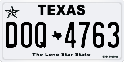 TX license plate DOQ4763