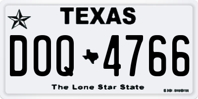 TX license plate DOQ4766