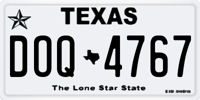 TX license plate DOQ4767