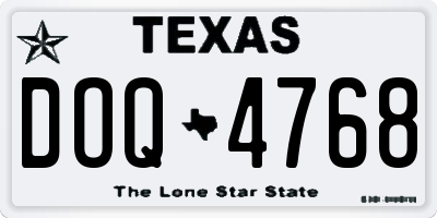 TX license plate DOQ4768