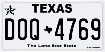 TX license plate DOQ4769