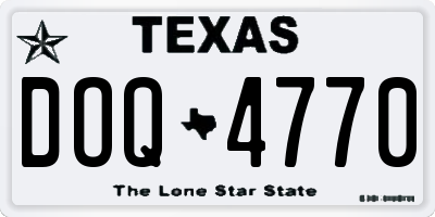 TX license plate DOQ4770