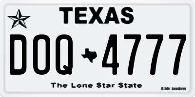 TX license plate DOQ4777