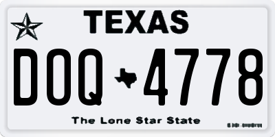 TX license plate DOQ4778